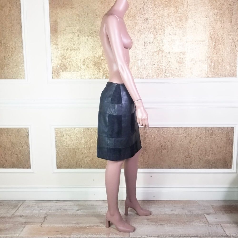 Alfani Leather Suede Geometric Pattern Skirt 14 - image 5